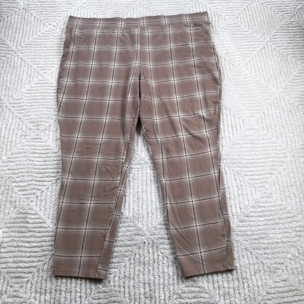Torrid Plaid Leggings Women's 4 Brown Academia Preppy Emo Work Grunge Punk Rock